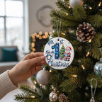 Ceramic Ornament 4 My First Christmas Blue