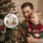 My 1st Christmas Ceramic Ornament – Reindeer & Teddy Keepsake