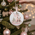 My 1st Christmas Ceramic Ornament – Pink Number One Panda & Tree