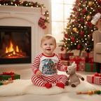 Blue Lettering – 1st Christmas Baby Pyjama Set (Tree & Teddy)